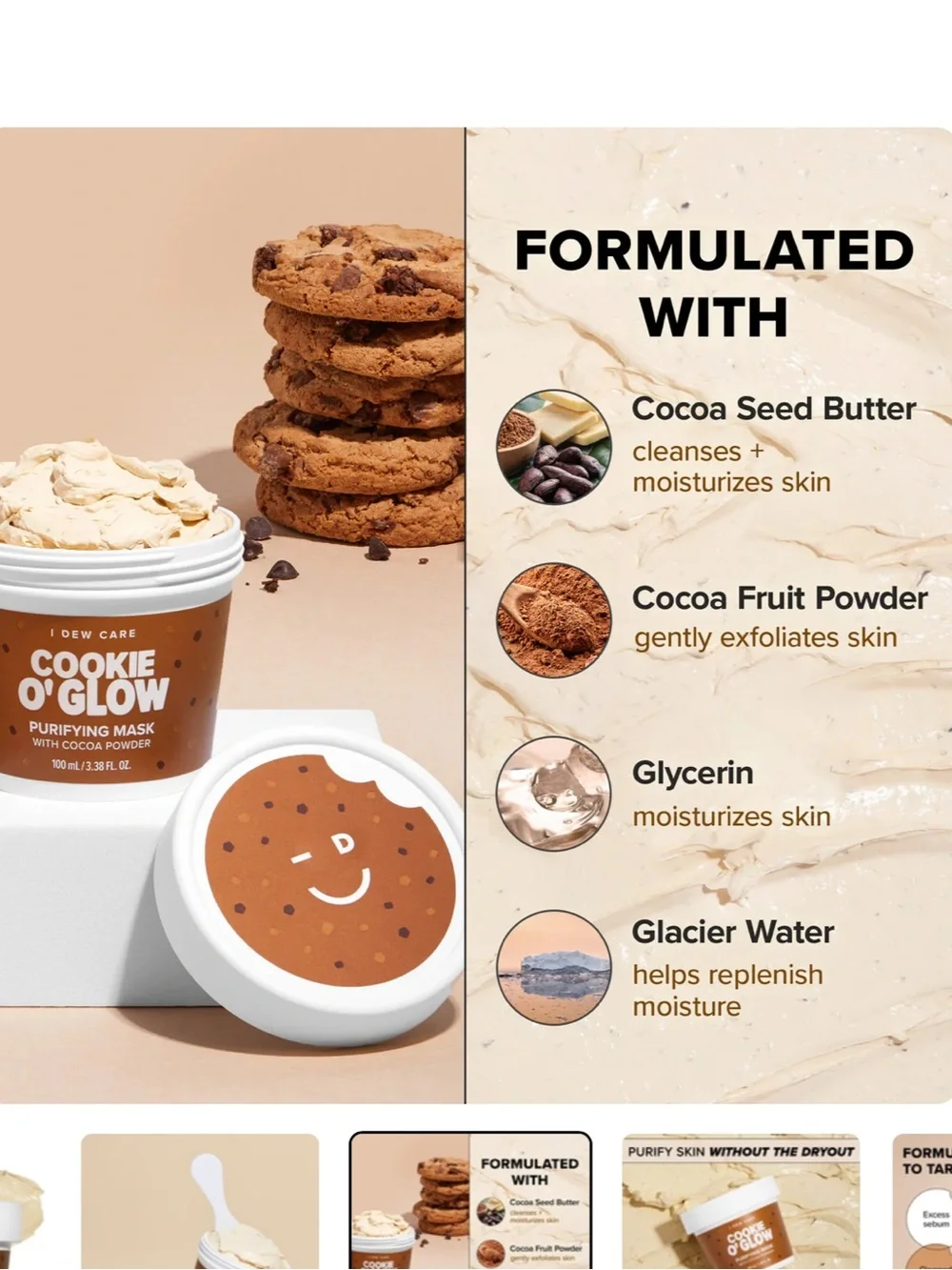 I Dew Care Cookie O'Glow Purifying Mask - Brown